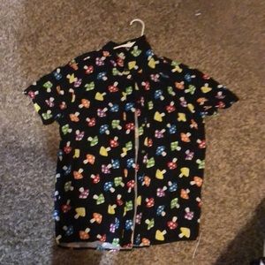 rainbow mushroom button up
